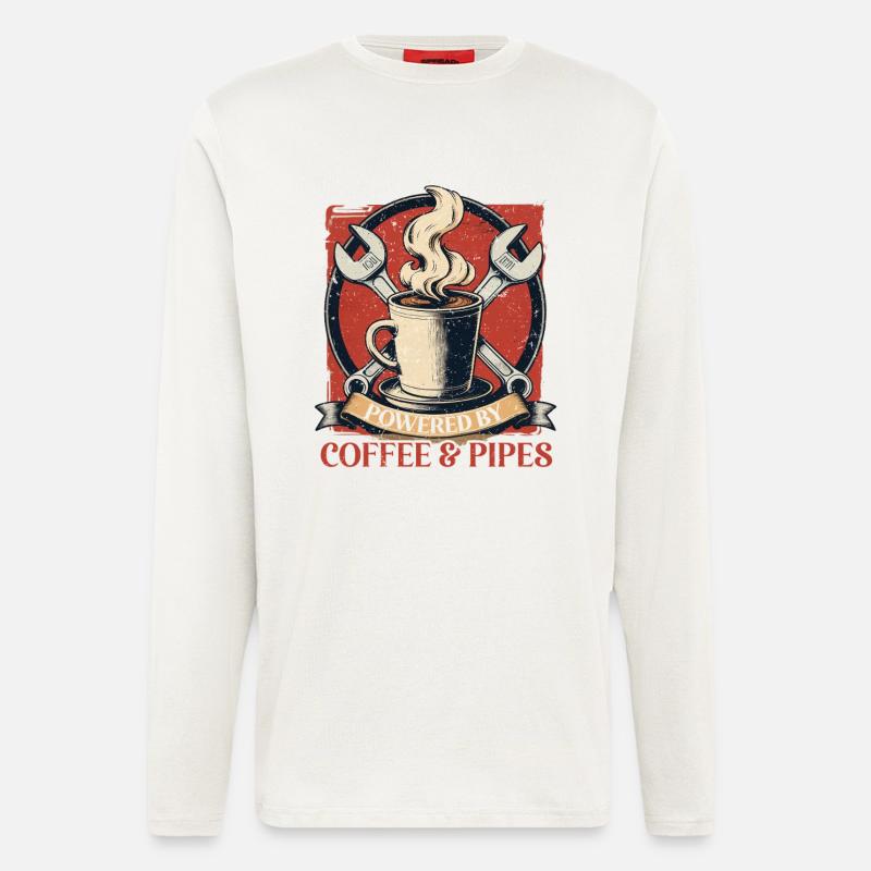 Pipelayers Powered By Coffee & Pipes - Longsleeve - made by SPREAD  - OFF WHITE