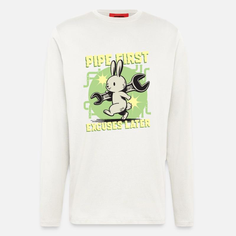 Pipelayer Pipe Builder Pipe First - Longsleeve - made by SPREAD  - OFF WHITE