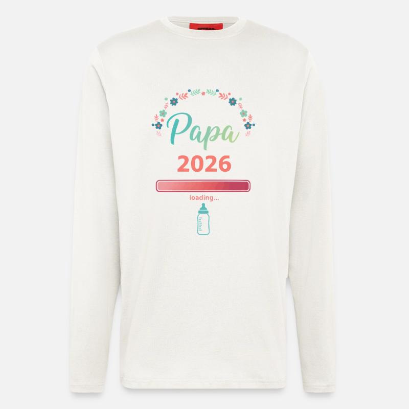 Papa 2026 Loading – Werdender Vater - Langarmshirt - made by SPREAD  - OFF WHITE
