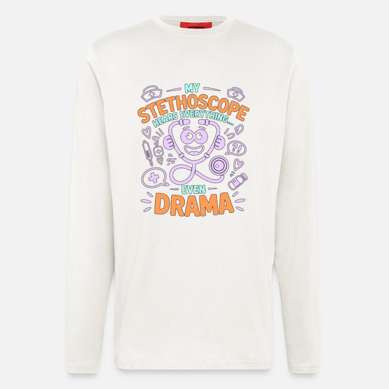 Nurse Practitioner My Stethoscope Hears Nursing - Longsleeve - made by SPREAD  - OFF WHITE
