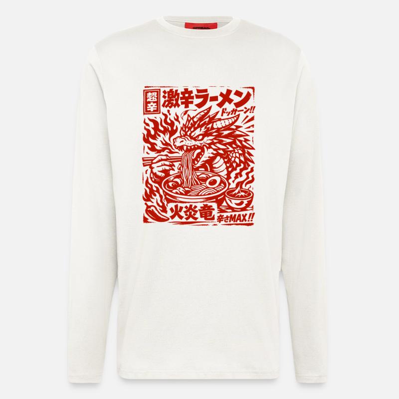 Drachen | Ramen | Nudelsuppe | extra scharf - Langarmshirt - made by SPREAD  - OFF WHITE