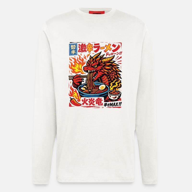 Drachen | Ramen | Nudelsuppe | extra scharf - Langarmshirt - made by SPREAD  - OFF WHITE