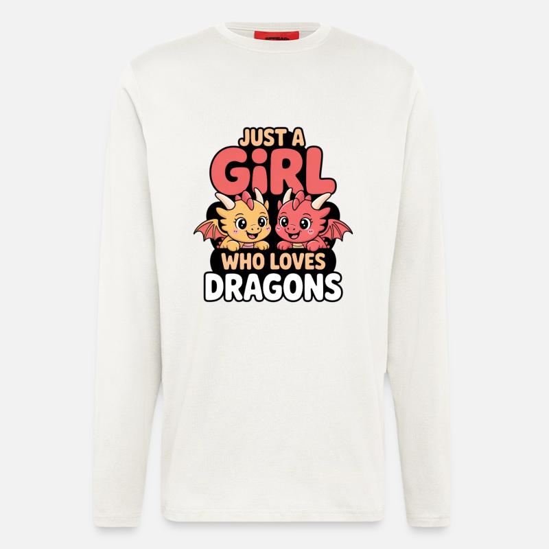 Nur ein Mädchen welches Drachen liebt - Langarmshirt - made by SPREAD  - OFF WHITE