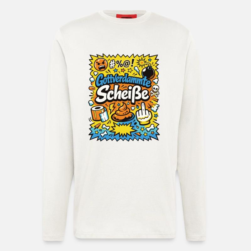 Gottverdammte Scheiße! Comic-Explosion - Langarmshirt - made by SPREAD  - OFF WHITE