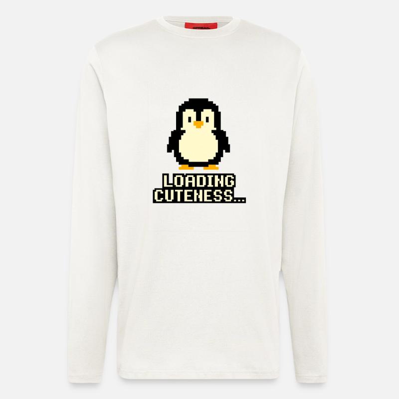 Pixel Pinguin Lade Cuteness - Langarmshirt - made by SPREAD  - OFF WHITE