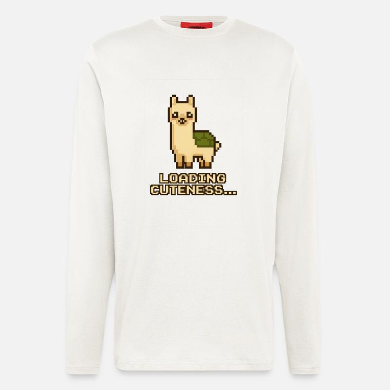 Pixel-Lama: Laden der Niedlichkeit - Langarmshirt - made by SPREAD  - OFF WHITE