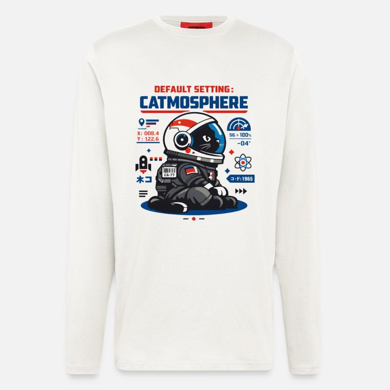 Standardmodus Catmosphäre | Astro Katze - Langarmshirt - made by SPREAD  - OFF WHITE