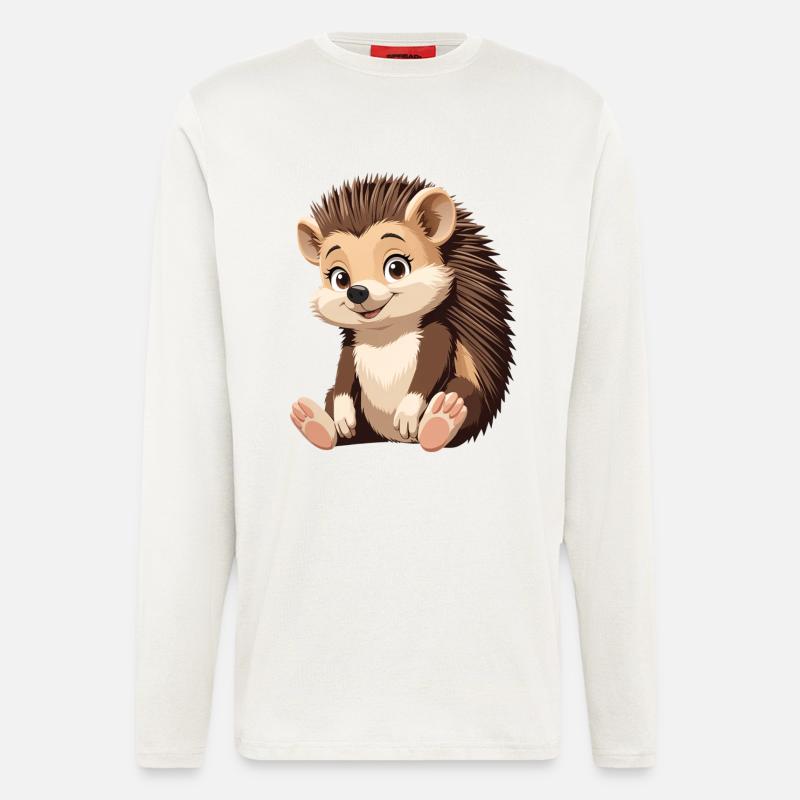 Kuscheliger Igel Illustration - Langarmshirt - made by SPREAD  - OFF WHITE