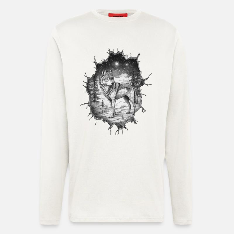 Wolf - Langarmshirt - made by SPREAD  - OFF WHITE