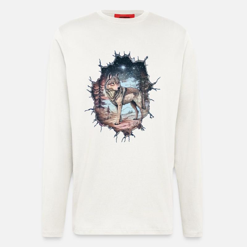 Wolf - Langarmshirt - made by SPREAD  - OFF WHITE