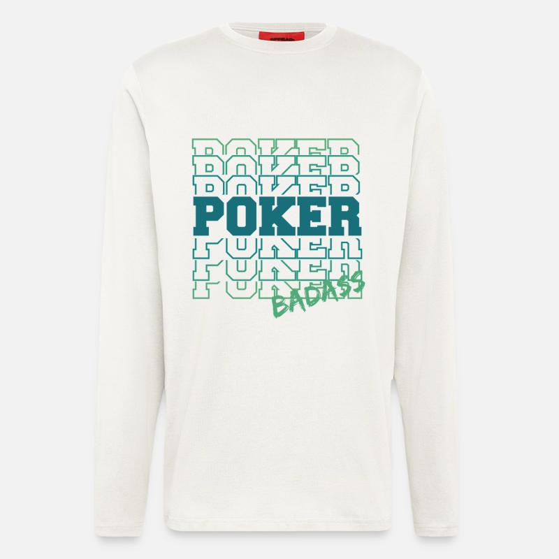 Badass Poker Gradient Typo - Longsleeve - made by SPREAD - OFF WHITE