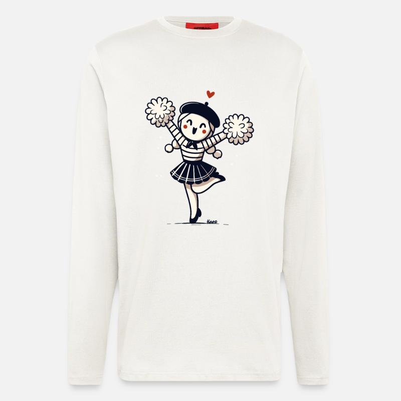Niedliches Mädchen mit Pompons Pantomime - Langarmshirt - made by SPREAD  - OFF WHITE