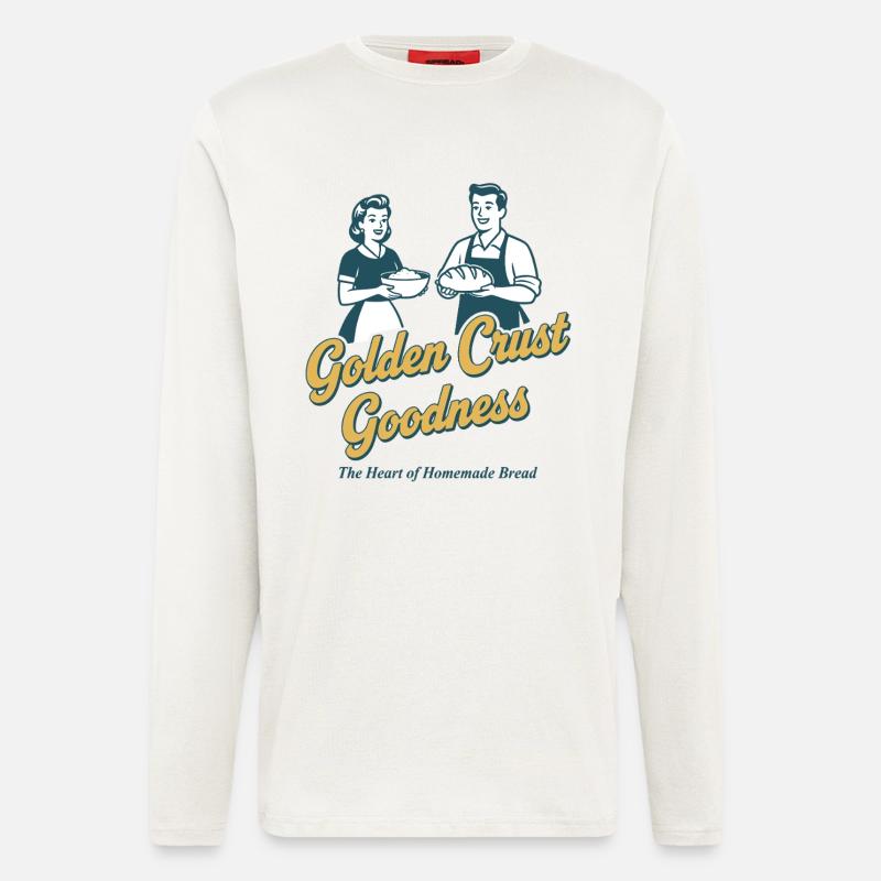 Sauerteigbrot Backen Mit Goldener Kruste - Langarmshirt - made by SPREAD  - OFF WHITE