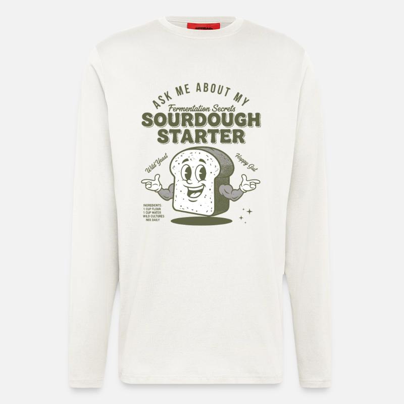 Sauerteig Starter Brot Backen Bäcker Sauerteig - Langarmshirt - made by SPREAD  - OFF WHITE