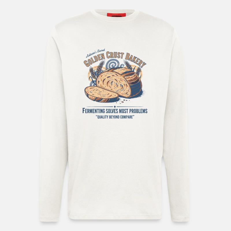Sauerteigbrot Backbäcker Sauerteigstarter - Langarmshirt - made by SPREAD  - OFF WHITE