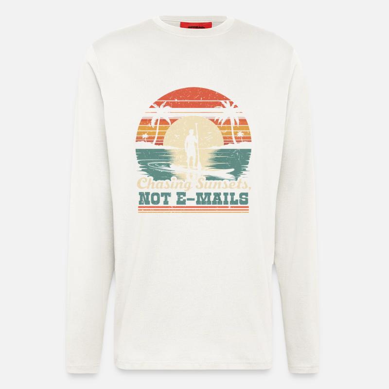 Stand Up Paddle Chasing Sunsets - Langarmshirt - made by SPREAD  - OFF WHITE