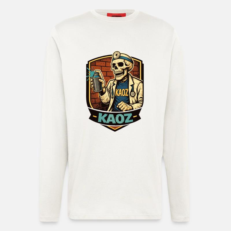 Skelett-Medic-Graffiti-Schild - Langarmshirt - made by SPREAD  - OFF WHITE
