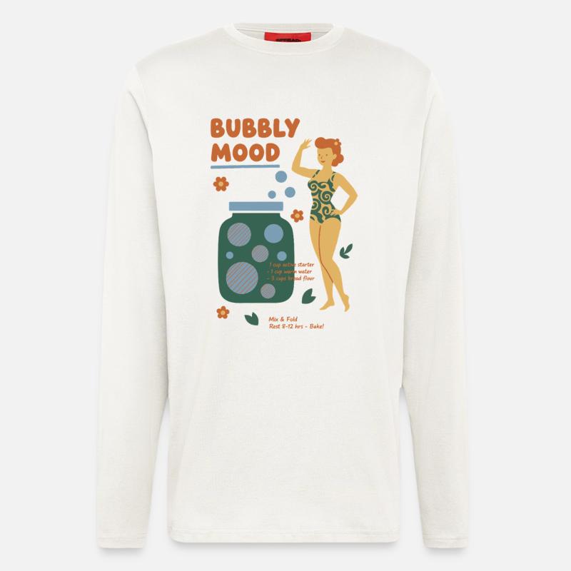 Sourdough Bubbly Mood Bread Baking Baker - Langarmshirt - made by SPREAD  - OFF WHITE