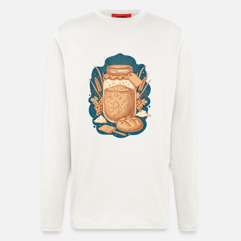 Sauerteigbrot Backbäcker Sauerteigstarter - Langarmshirt - made by SPREAD  - OFF WHITE