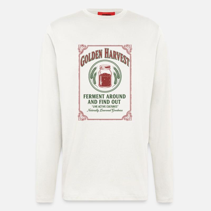 Sauerteig-Goldernte-Gärung rund um - Langarmshirt - made by SPREAD - OFF WHITE