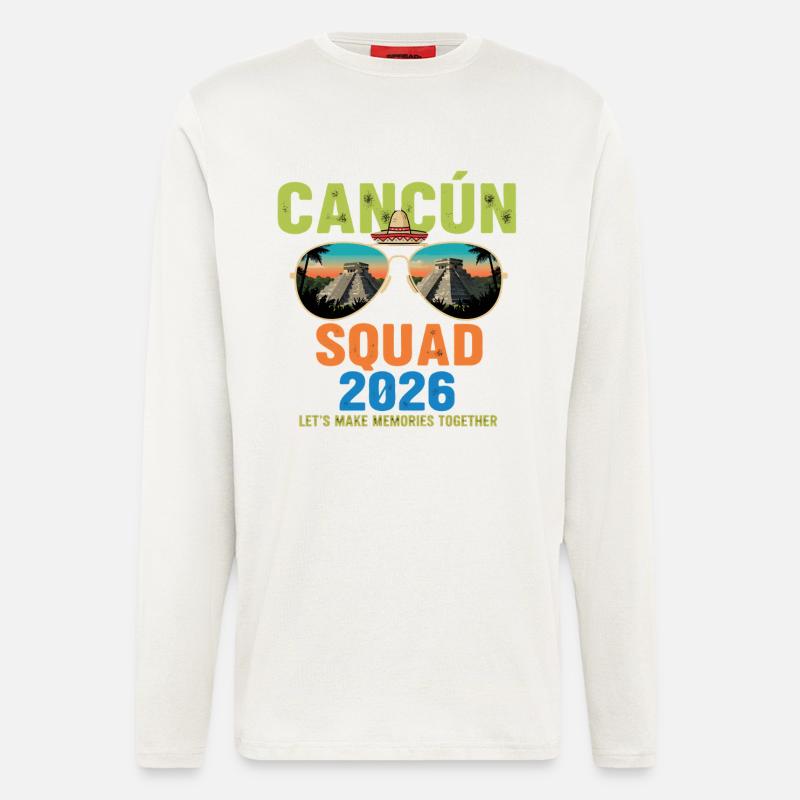 Cancun Squad 2026 Urlaub - Langarmshirt - made by SPREAD  - OFF WHITE