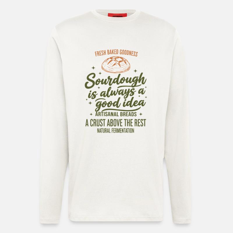 Sauerteigbrot Backbäcker Sauerteigstarter - Langarmshirt - made by SPREAD  - OFF WHITE