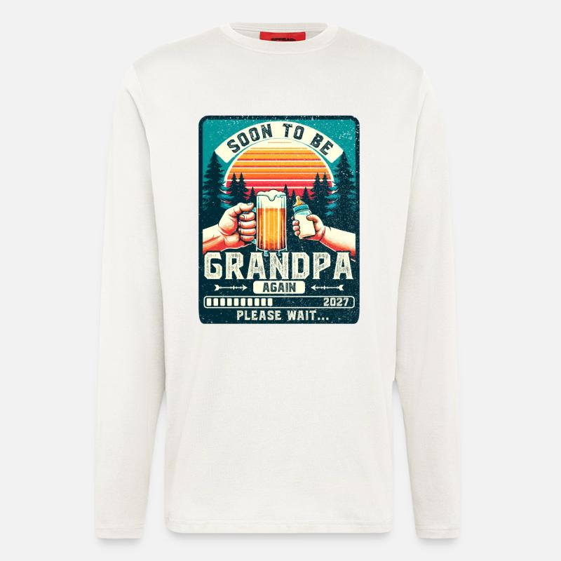 Werdender Opa loading zukünftiger Großvater 2027 - Langarmshirt - made by SPREAD  - OFF WHITE