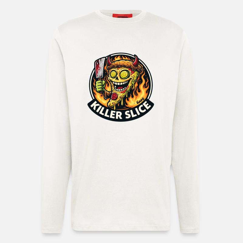 Killer Slice Pizza Dämon - Langarmshirt - made by SPREAD  - OFF WHITE
