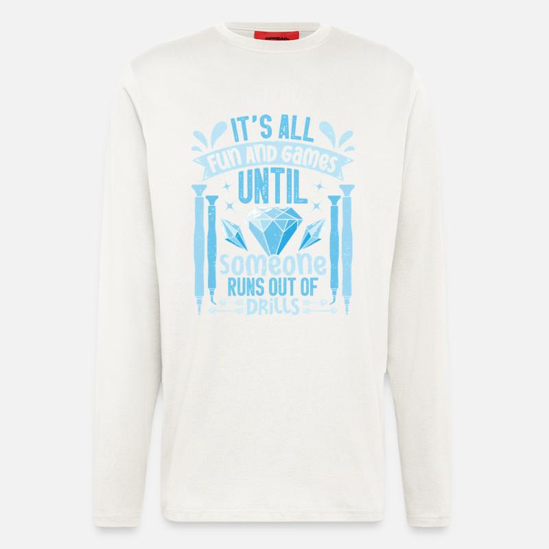  Diamond Painting Drill Collection Tools Diamond - Longsleeve - made by SPREAD  - OFF WHITE