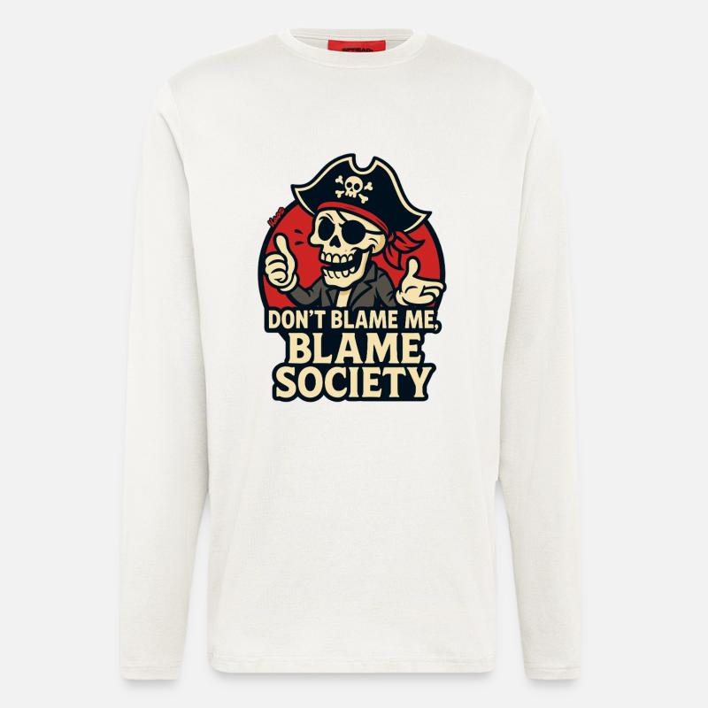 Pirate Skull Satire Tee - Longsleeve - made by SPREAD  - OFF WHITE