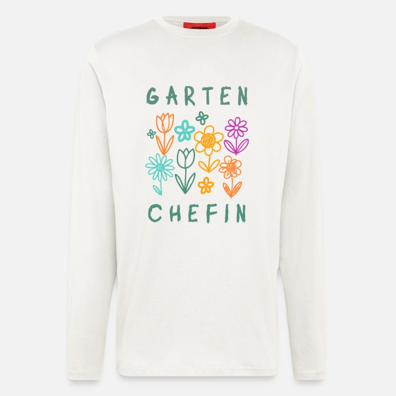 Garten Chefin Blumen Retro Design - Langarmshirt - made by SPREAD  - OFF WHITE