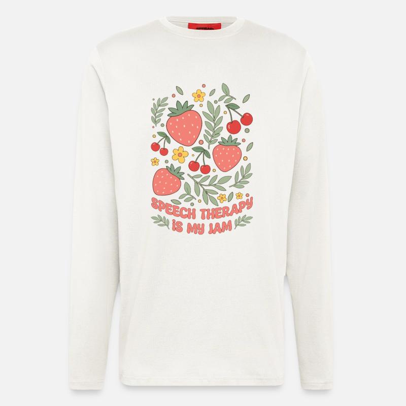 SLP Speech Therapy Is My Jam Speech Language - Longsleeve - made by SPREAD  - OFF WHITE