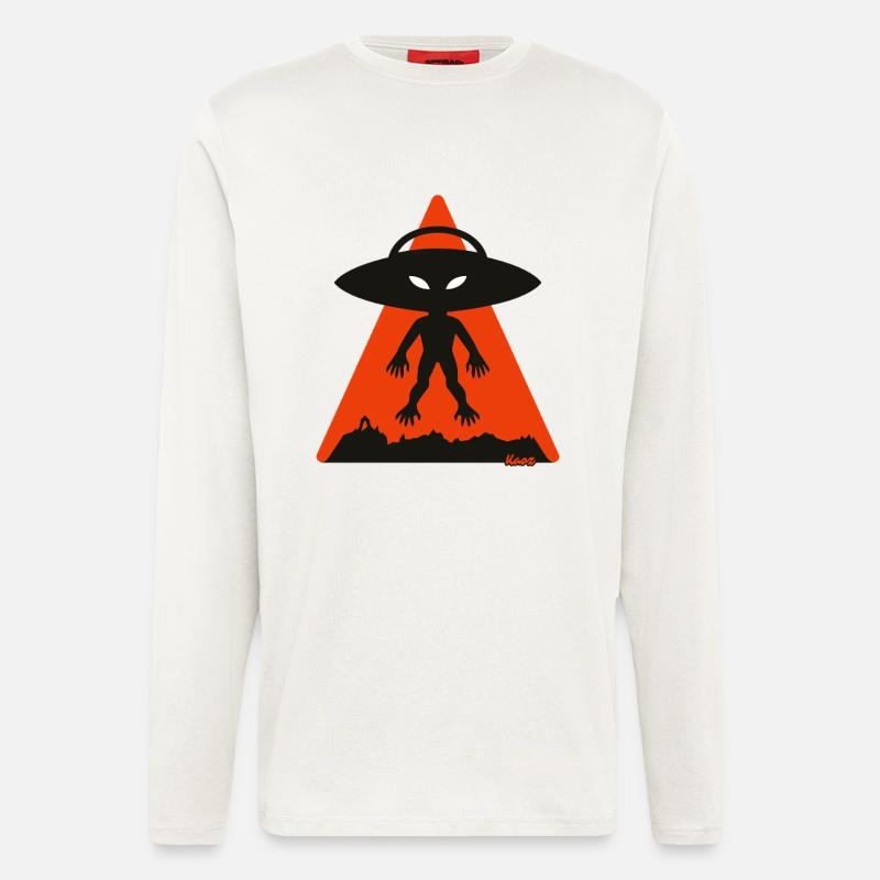 Alien Shadow Under Orange Triangle - Longsleeve - made by SPREAD  - OFF WHITE