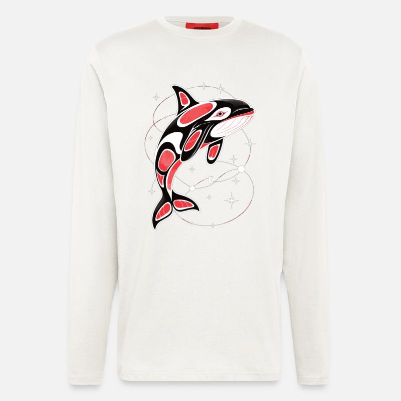 Orca T-Shirt Killerwal Wal - Langarmshirt - made by SPREAD  - OFF WHITE