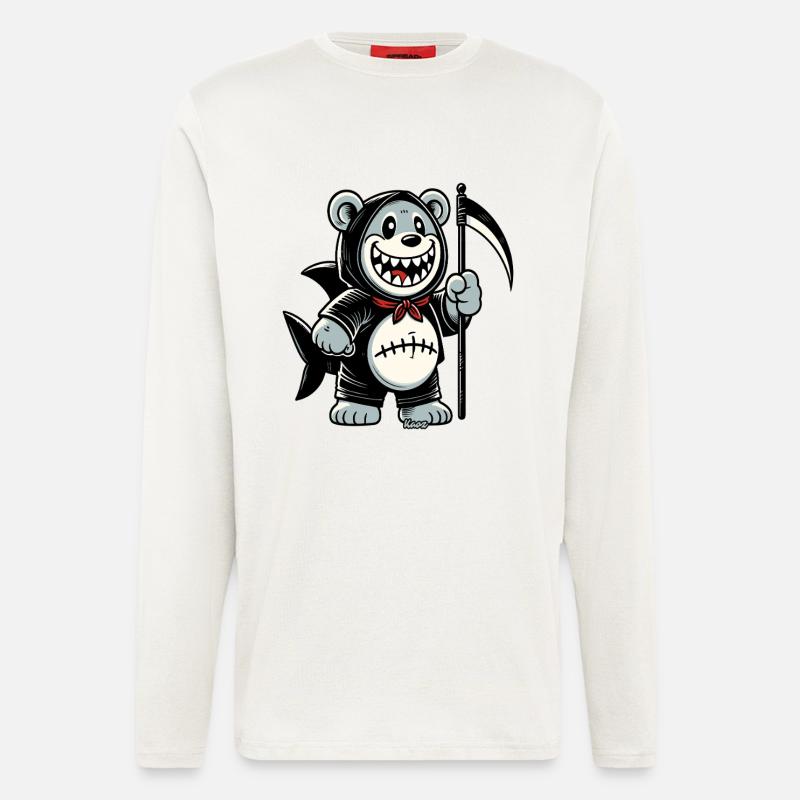 Grinning Bear with Scythe - Longsleeve - made by SPREAD  - OFF WHITE