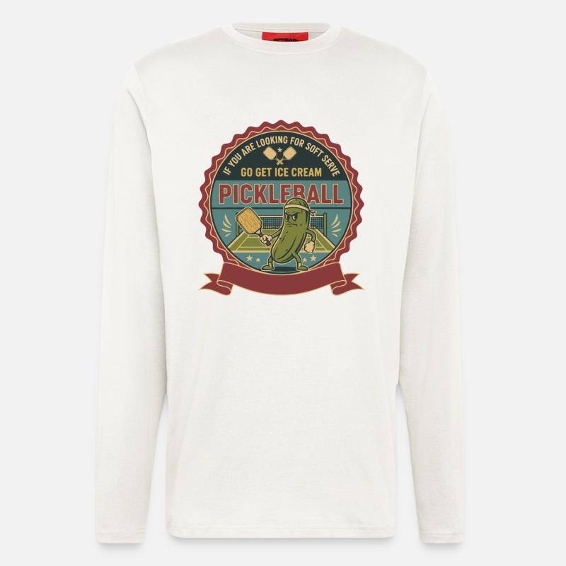 Pickleball-Softeis Go Hol Sahne lustig - Langarmshirt - made by SPREAD  - OFF WHITE