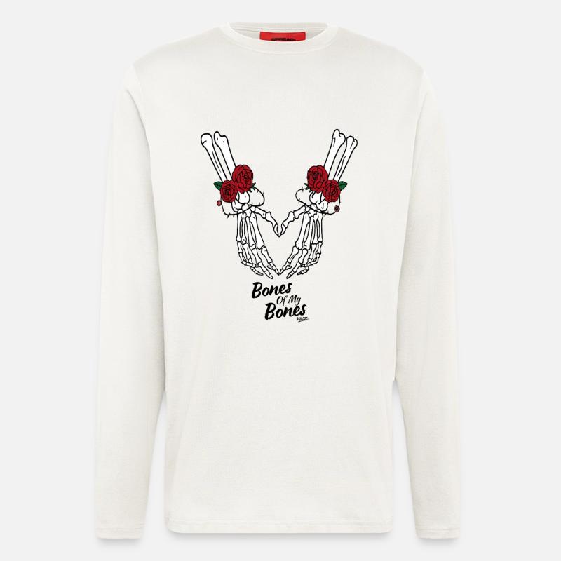 Skeleton Heart with Roses - Longsleeve - made by SPREAD  - OFF WHITE