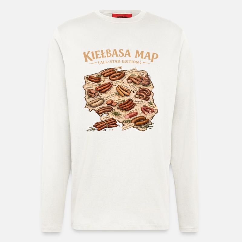 Kielbasa Map All Star Edition - Langarmshirt - made by SPREAD  - OFF WHITE