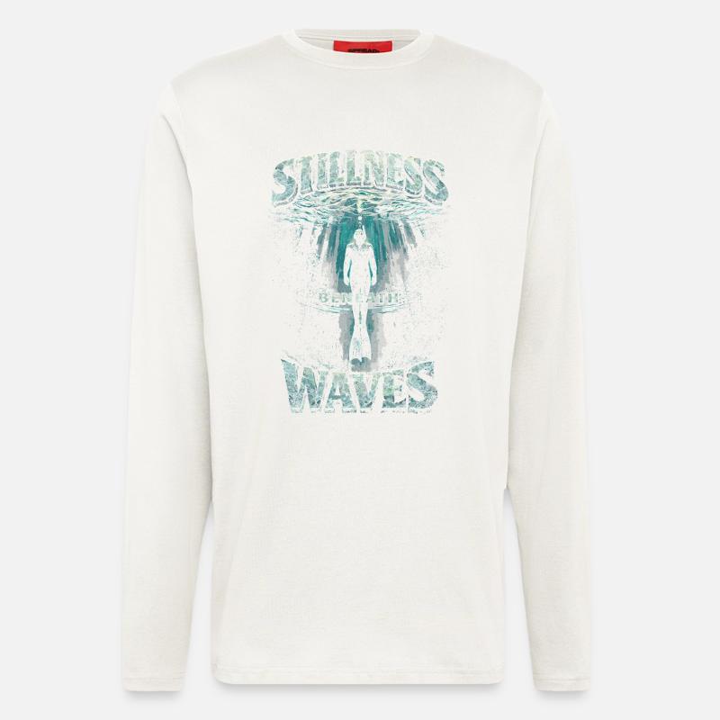 Apnoetauchen Freitauchen Stillness Beneath Waves - Langarmshirt - made by SPREAD  - OFF WHITE