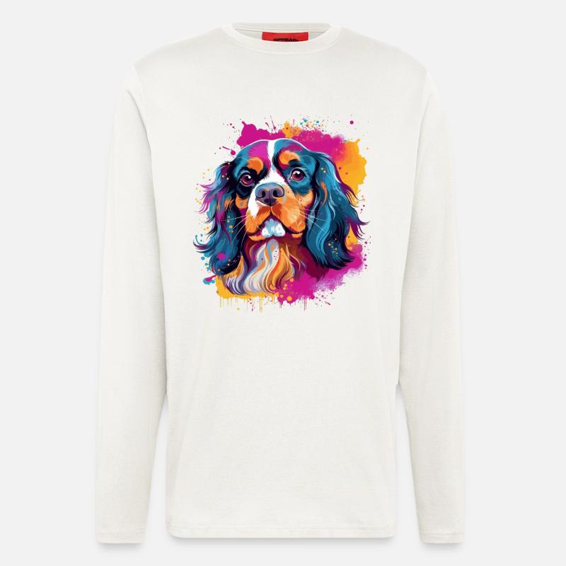Cavalier King Charles Spaniel Dog - Langarmshirt - made by SPREAD  - OFF WHITE