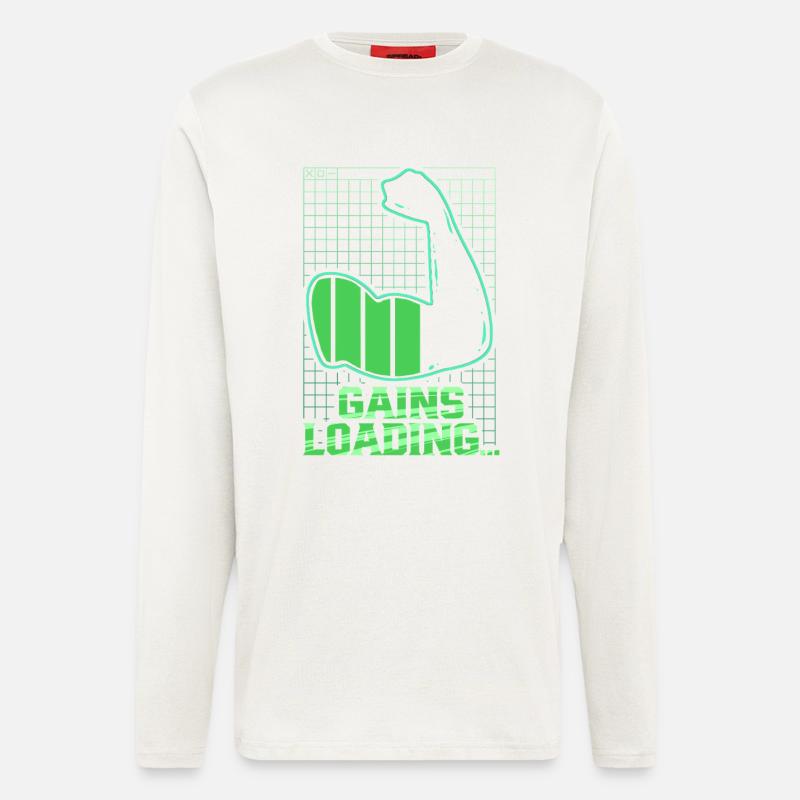 Biceps Biceps Training Gym Gains Loading - Longsleeve - made by SPREAD  - OFF WHITE