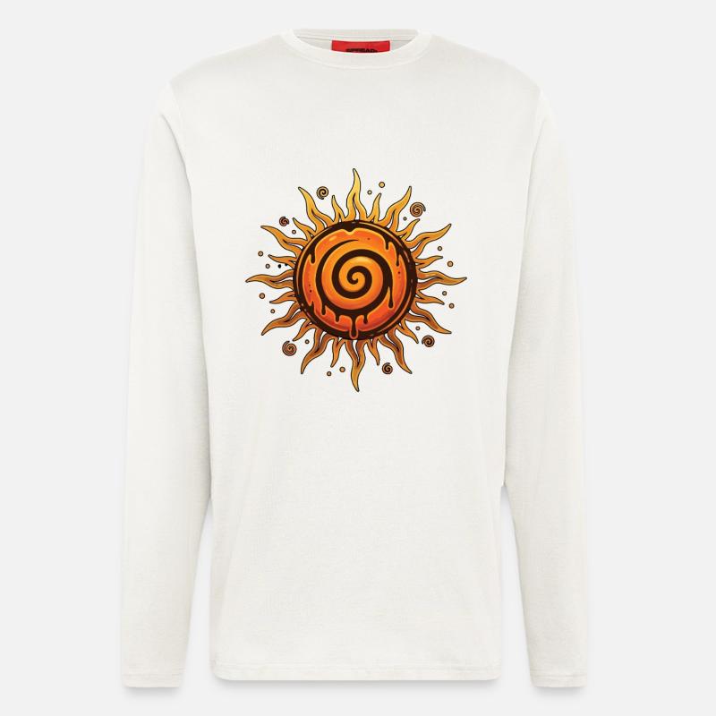 Litha Pagan Solstice d’été Midsommar - Manches longues bio décontracté fabriqué en UE - OFF WHITE