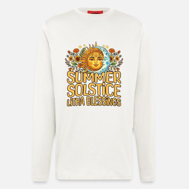 Litha Pagan Summer Solstice Midsummer Midsommar - Longsleeve - made by SPREAD  - OFF WHITE