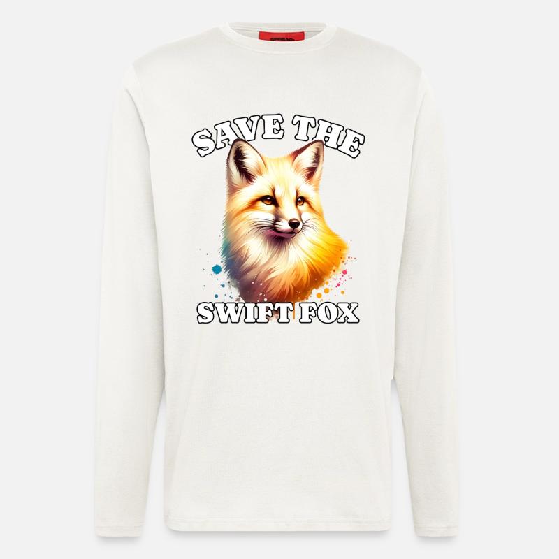 Les Swiftfuchs sauvent Swift Fox - Manches longues bio décontracté fabriqué en UE - OFF WHITE