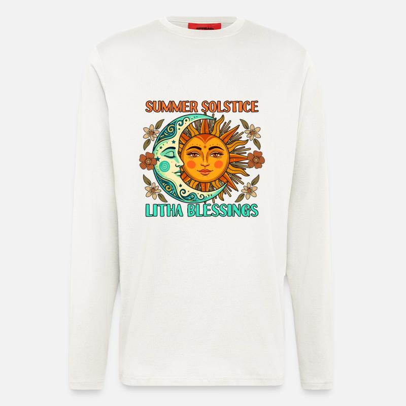 Litha Pagan Summer Solstice Midsummer Midsommar - Longsleeve - made by SPREAD  - OFF WHITE