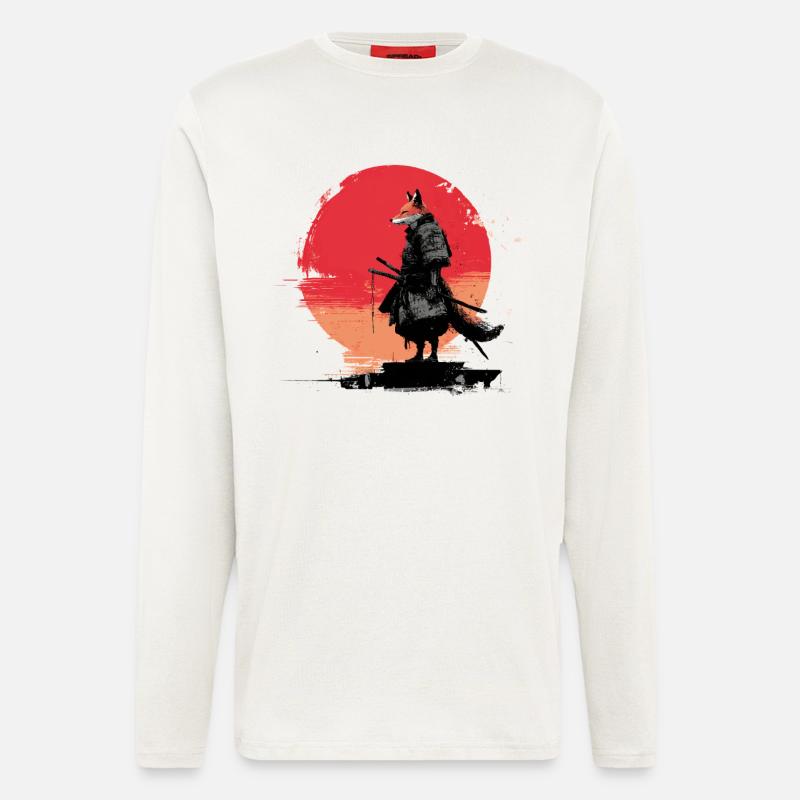 Fox Samurai at Sunset - Longsleeve - made by SPREAD  - OFF WHITE