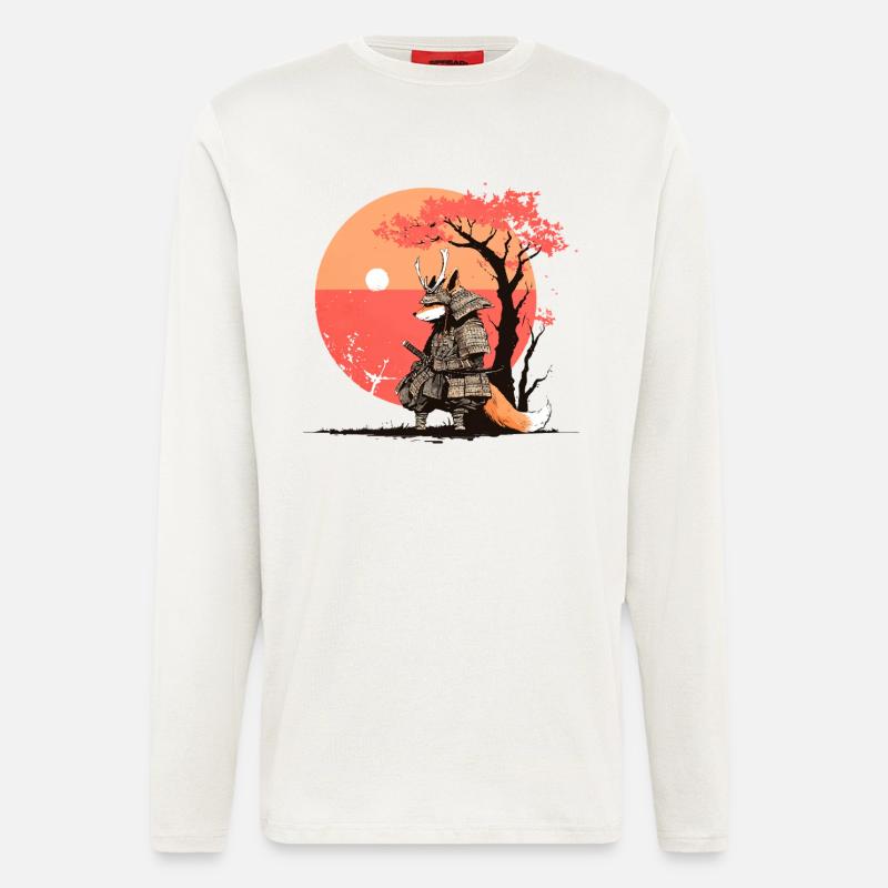 Samurai Fox at Sunset - Longsleeve - made by SPREAD  - OFF WHITE