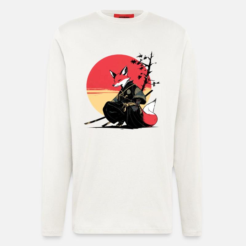 Fox Samurai at Sunset - Longsleeve - made by SPREAD  - OFF WHITE