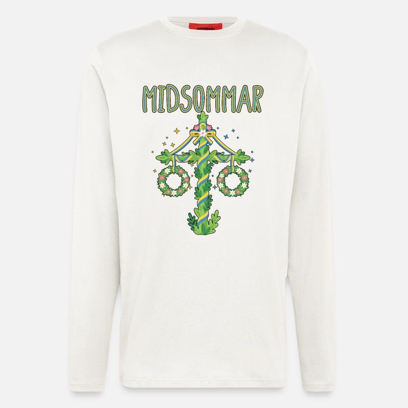 Litha Pagan Summer Solstice Midsummer Midsommar - Longsleeve - made by SPREAD  - OFF WHITE