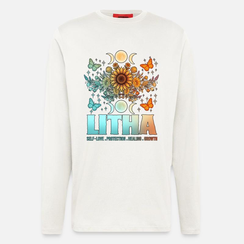 Litha Pagan Summer Solstice Midsummer Midsommar - Longsleeve - made by SPREAD  - OFF WHITE